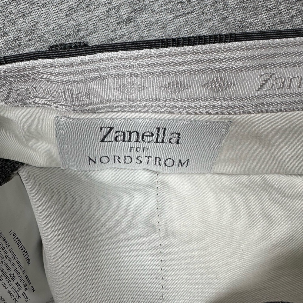 Zanella Dress Pants Mens Size 35x30 Gray Plaid Wool Italy Made City Business - Picture 7 of 8